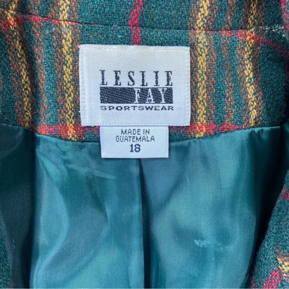 Vintage woman’s Leslie Fay Sportswear plaid blazer size 18 - Picture 2 of 4